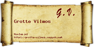 Grotte Vilmos névjegykártya